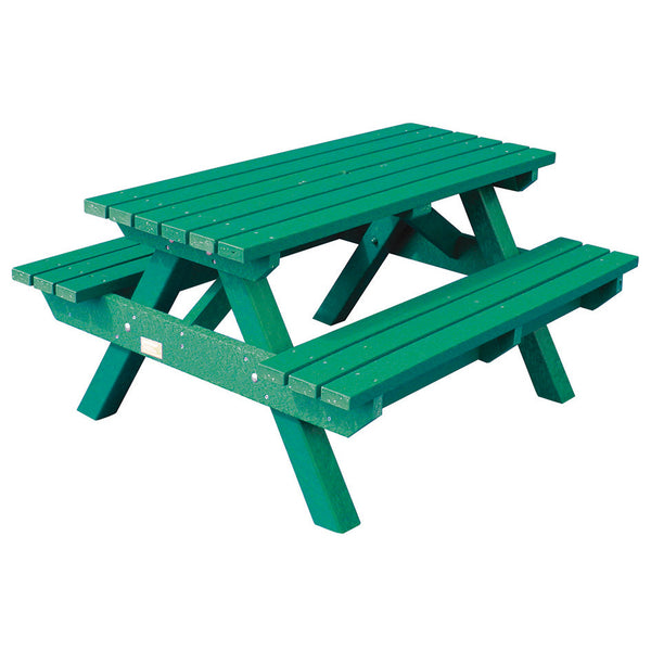 MARMAX RECYCLED PLASTIC PRODUCTS, Heavy Duty Picnic Table, Adult, Green, Each