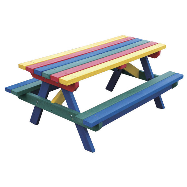 MARMAX RECYCLED PLASTIC PRODUCTS, Heavy Duty Picnic Table, Adult, Rainbow, Each