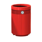 LITTER BINS, MONARCH OPEN TOP, Economy With Sack Retention Belt., Red, Each