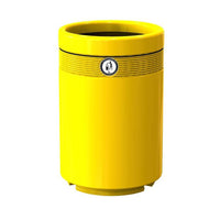 LITTER BINS, MONARCH OPEN TOP, Economy With Sack Retention Belt., Yellow, Each