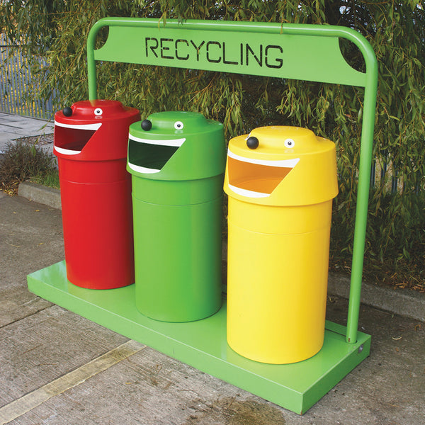 WGP RECYCLING/LITTER BINS, Faces, Red, Each