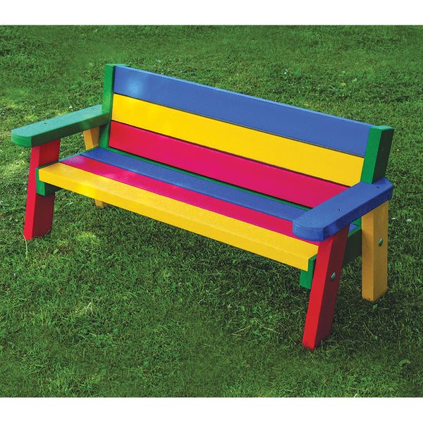 MARMAX RECYCLED PLASTIC PRODUCTS, Teeny Tot Sloper Bench, Rainbow, Each