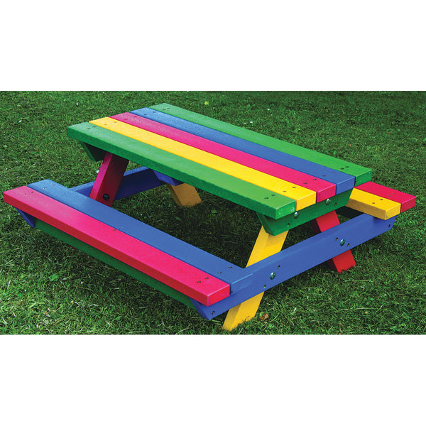 MARMAX RECYCLED PLASTIC PRODUCTS, Teeny Tot Picnic Table, Rainbow, Each