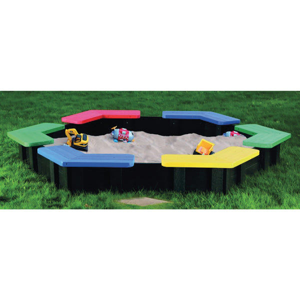 MARMAX RECYCLED PLASTIC PRODUCTS, Hexagonal Sandpit, Brown, Each
