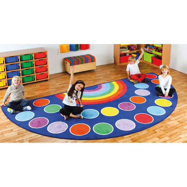 KIT FOR KIDS, RAINBOW PLACEMENT CARPETS, LARGE SEMI CIRCLE, 2000 x 4000mm, Each
