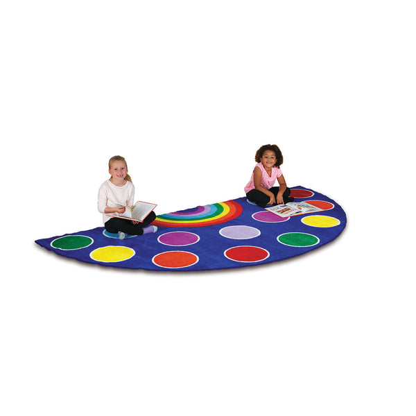 KIT FOR KIDS, RAINBOW PLACEMENT CARPETS, SMALL SEMI CIRCLE, 1500 x 3000mm, Each