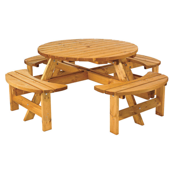 TIMBER, Cotswold Round Picnic Table, Adult, 8 Seater, Each