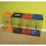 BOX CYCLE RECYCLING BINS, Single, Red/Plastic, Each