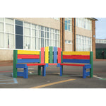 MARMAX RECYCLED PLASTIC PRODUCTS, Teeny Tot Buddy Bench, Rainbow, Each