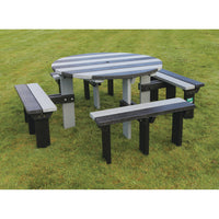 MARMAX SEN RANGE, Circular Picnic Table, Black & Grey, Each