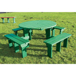 MARMAX RECYCLED PLASTIC PRODUCTS, Circular Junior Picnic Table, Green, Each