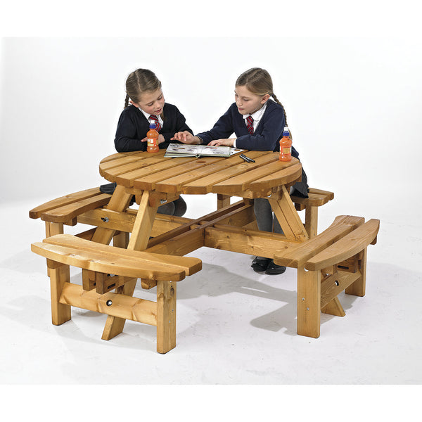 TIMBER, Sherwood Round Picnic Table, Junior, 8 Seater, Each
