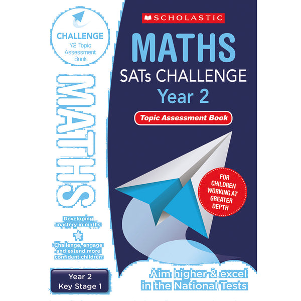 SATS MATHS CHALLENGE CLASSROOM PROGRAMME, Maths Topic Assessments, Year 2, Pack of, 10
