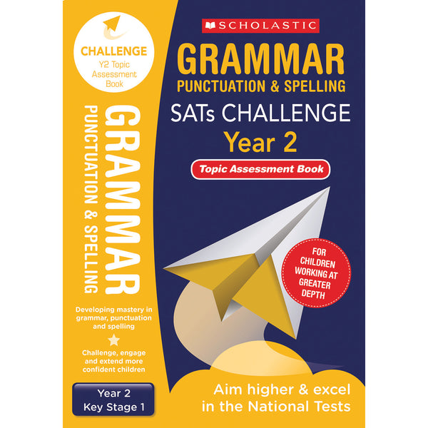 SATS READING CHALLENGE CLASSROOM PROGRAMME, Grammar, Punctuation & Spelling Topic Assessment Books, Year 2, Pack of, 10