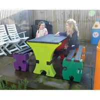 TABLE & BENCH SETS, JUNIOR JIGSAW TABLE & BENCH, Multicoloured, Per Set