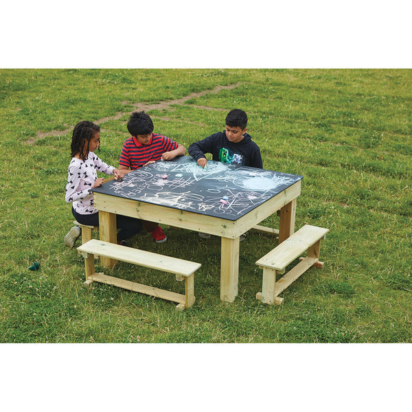 CHALKBOARD TABLE & BENCHES, Set