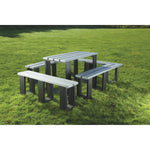 MARMAX RECYCLED PRODUCTS, Modular Table, U-Seat & Sturdy Bench, Black & Grey, Each