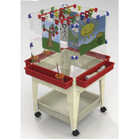 SPACE SAVER EASEL, Oatmeal/Red, Each