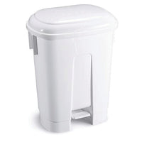 Small, PEDAL BINS WITH COLOURED LIDS, White Lid, Each