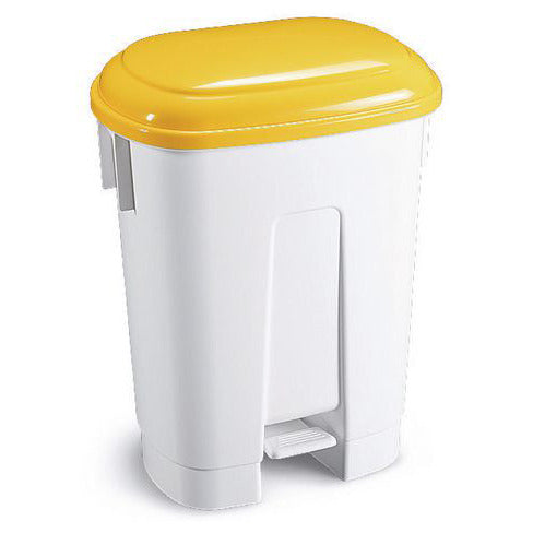 Small, PEDAL BINS WITH COLOURED LIDS, Yellow Lid, Each