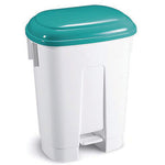 Small, PEDAL BINS WITH COLOURED LIDS, Green Lid, Each