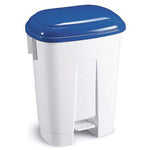 Large, PEDAL BINS WITH COLOURED LIDS, Blue Lid, Each