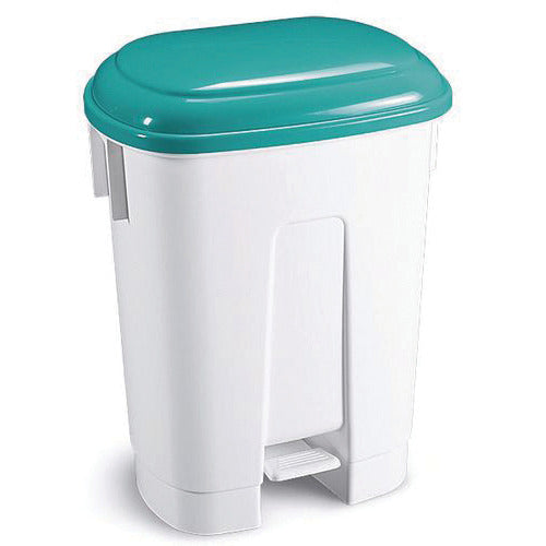 Large, PEDAL BINS WITH COLOURED LIDS, Green Lid, Each