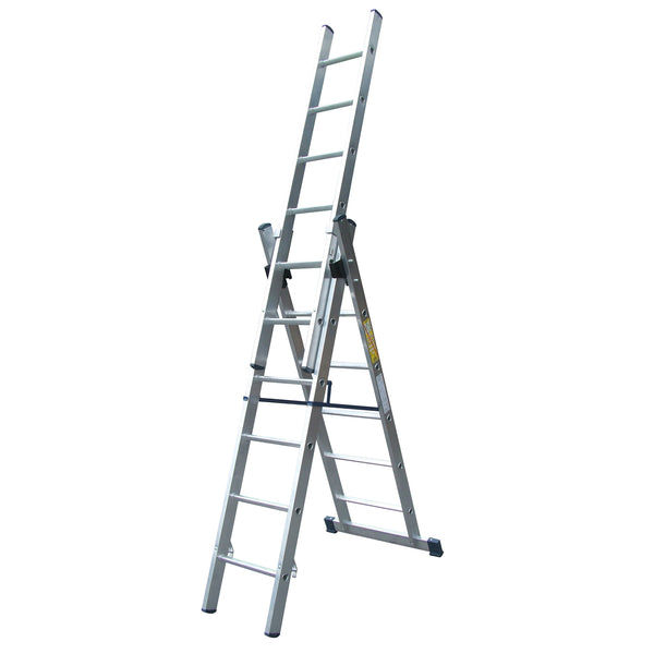 3 Section Push-up, PROFESSIONAL COMBINATION LADDERS - CERTIFIED TO BSEN131, 12 Rungs per Section, Each