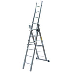 3 Section Push-up, PROFESSIONAL COMBINATION LADDERS - CERTIFIED TO BSEN131, 9 Rungs per Section, Each
