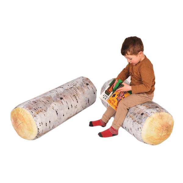 Log Seats 800x300mm Pair Pack of 2, Birch Log
