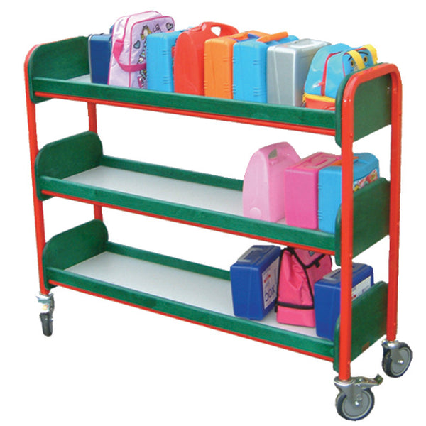 STEEL LUNCHBOX TROLLEYS, 30 Boxes - Long, Red, Each