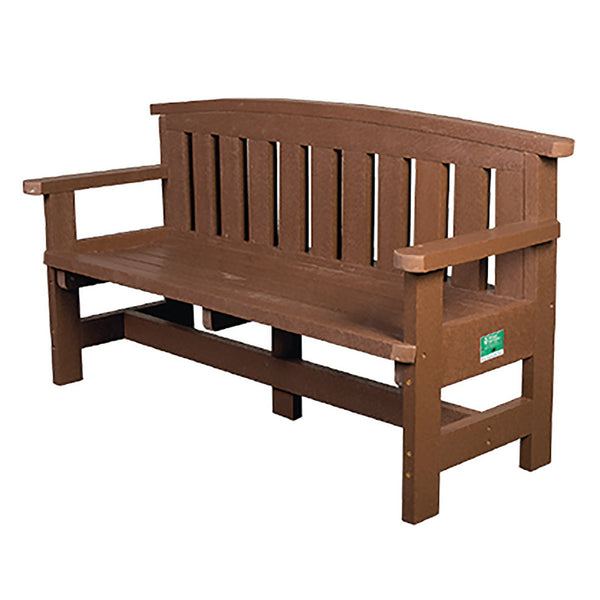 MARMAX RECYCLED PLASTIC PRODUCTS, Traditional Bench 3 Seater, Brown, Each