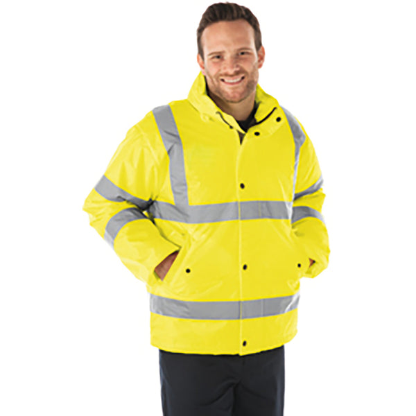 HIGH VISIBILITY WEAR, Waterproof Bomber Jacket, X Large, Each
