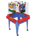 SPACE SAVER EASEL, Blue/Red, Each