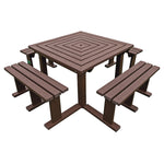 MARMAX RECYCLED PLASTIC PRODUCTS, Octobrunch Picnic Table, Adult, Brown, Each