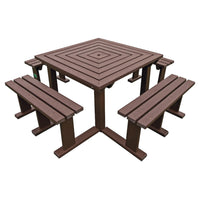 MARMAX RECYCLED PLASTIC PRODUCTS, Octobrunch Picnic Table, Adult, Brown, Each