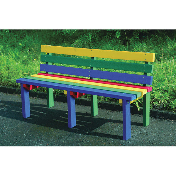 MARMAX RECYCLED PLASTIC PRODUCTS, Reston Bench 3 Seater, Junior, Blue, Each