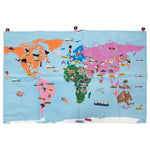 FABRIC WORLD MAPS, Giant, 1700 x 2400mm, Each