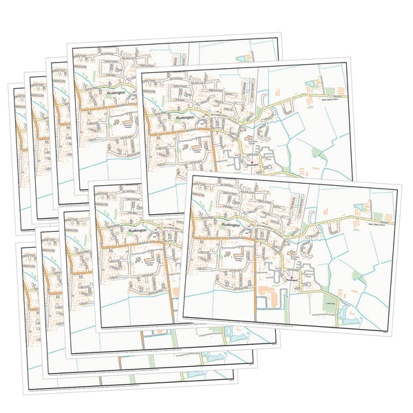 ORDNANCE SURVEY MAPS, A4 Deskmats, Set of 10