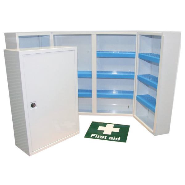 METAL FIRST AID WALL CABINET, Double Doors, 530 x 530 x 200mm, Each