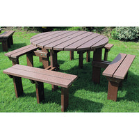 MARMAX SEN RANGE, Circular Picnic Table, Brown, Each