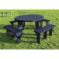 MARMAX SEN RANGE, Circular Picnic Table, Black, Each