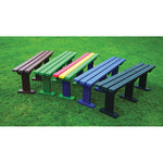 MARMAX RECYCLED PLASTIC PRODUCTS, Sturdy Bench 3 Seater, Junior, Blue, Each