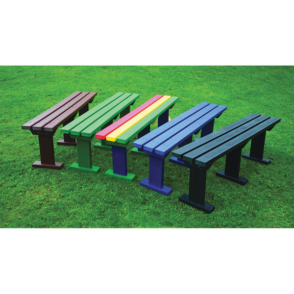 MARMAX RECYCLED PLASTIC PRODUCTS, Sturdy Bench 3 Seater, Junior, Blue, Each